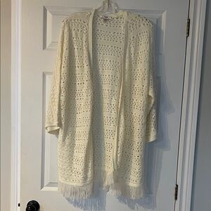 Alia Cream Open-Knit Women's Cardigan
